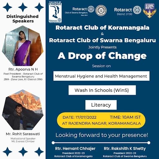 Rotaract Koramangala Bengaluru A Drop of Change