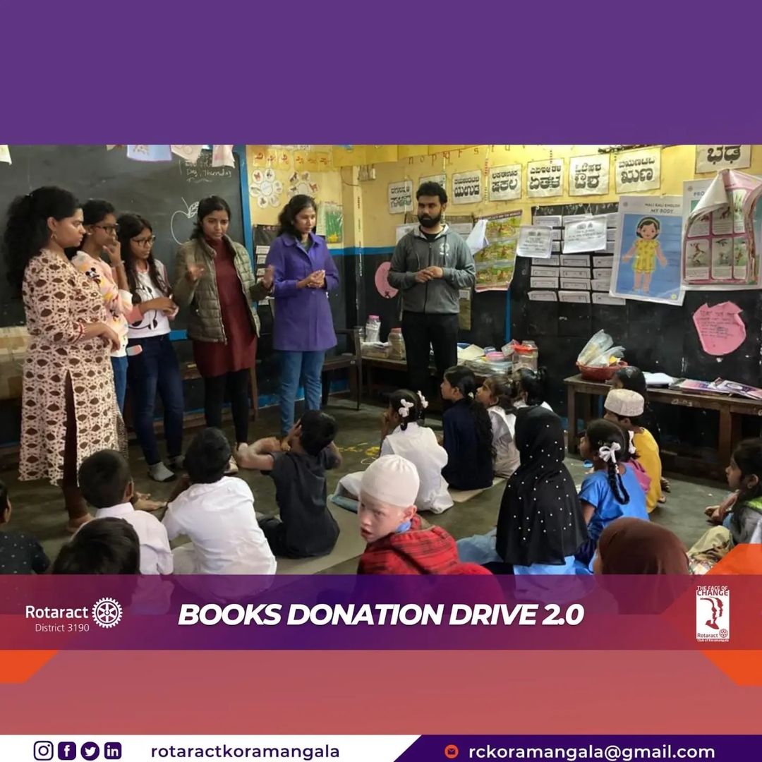 Rotaract Koramangala Bengaluru Books Donation Drive 2.0