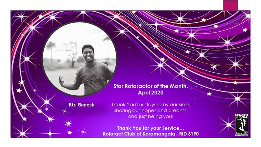 Rotaract Koramangala Bengaluru Showcase April 2020
